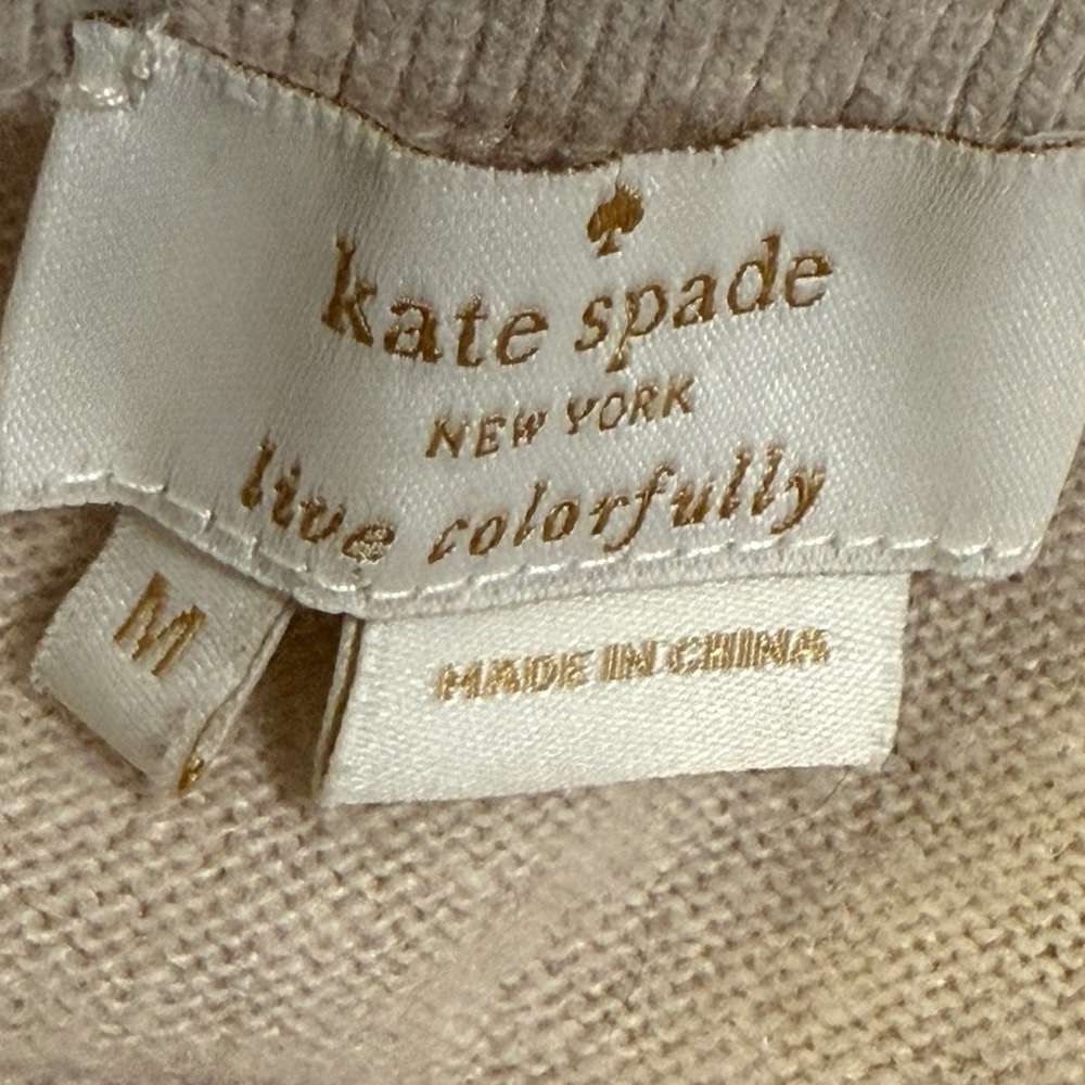 Kate Spade Cashmere Cream Bow Sweater M - Picture 2 of 6